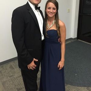 David’s Bridal Navy Bridesmaid Dress Size 2